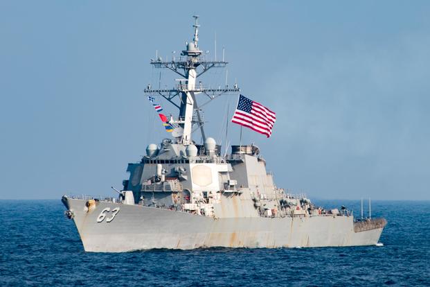 US Destroyer coming back to the west coast after a long trip. Taken from Military.com.