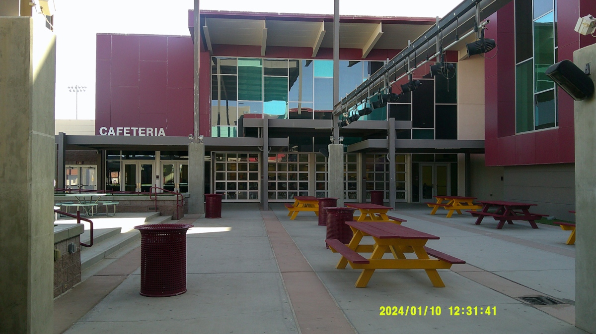 Pahrump Valley Highschool courtyard.