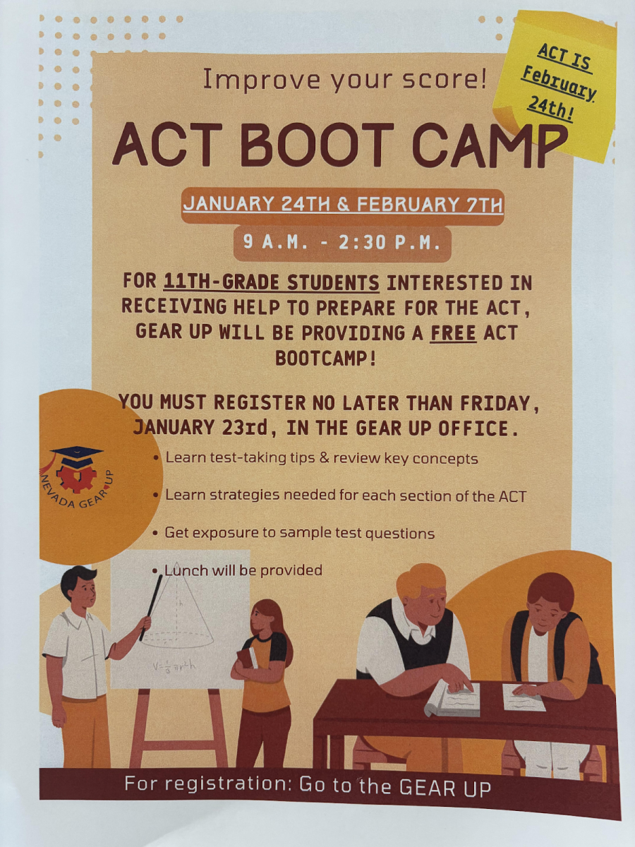 A poster informing people about ACT bootcamp.