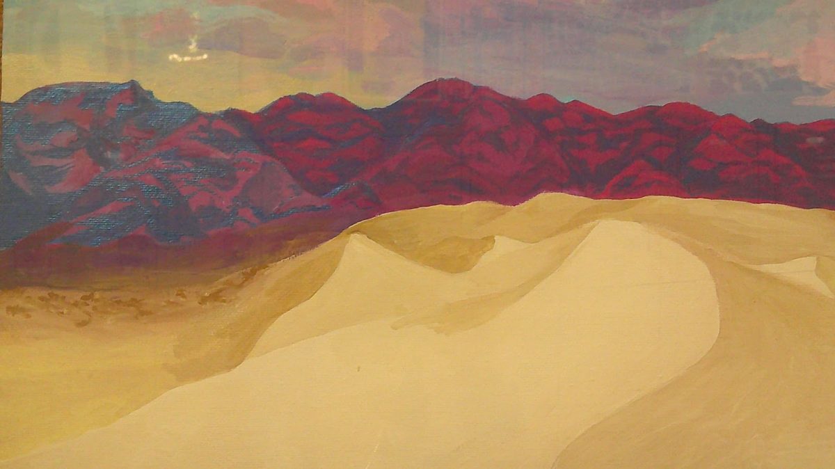 Picture of the sunset at death valley.